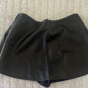 We The Free Black Faux Leather Skort